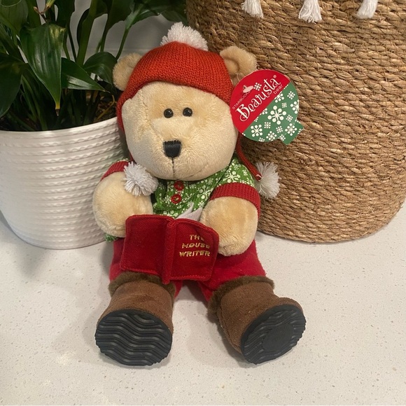 Vintage Starbucks Bearista Bear Plush Holiday Mouse Writer 2010 97th Edition - Picture 1 of 8
